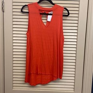 Large Pink Rose top in Orange